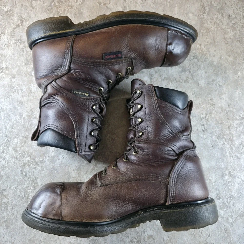 Red Wing 2412 Gore-Tex Waterproof Steel Toe Brown Work Boots Mens‎ Size 10